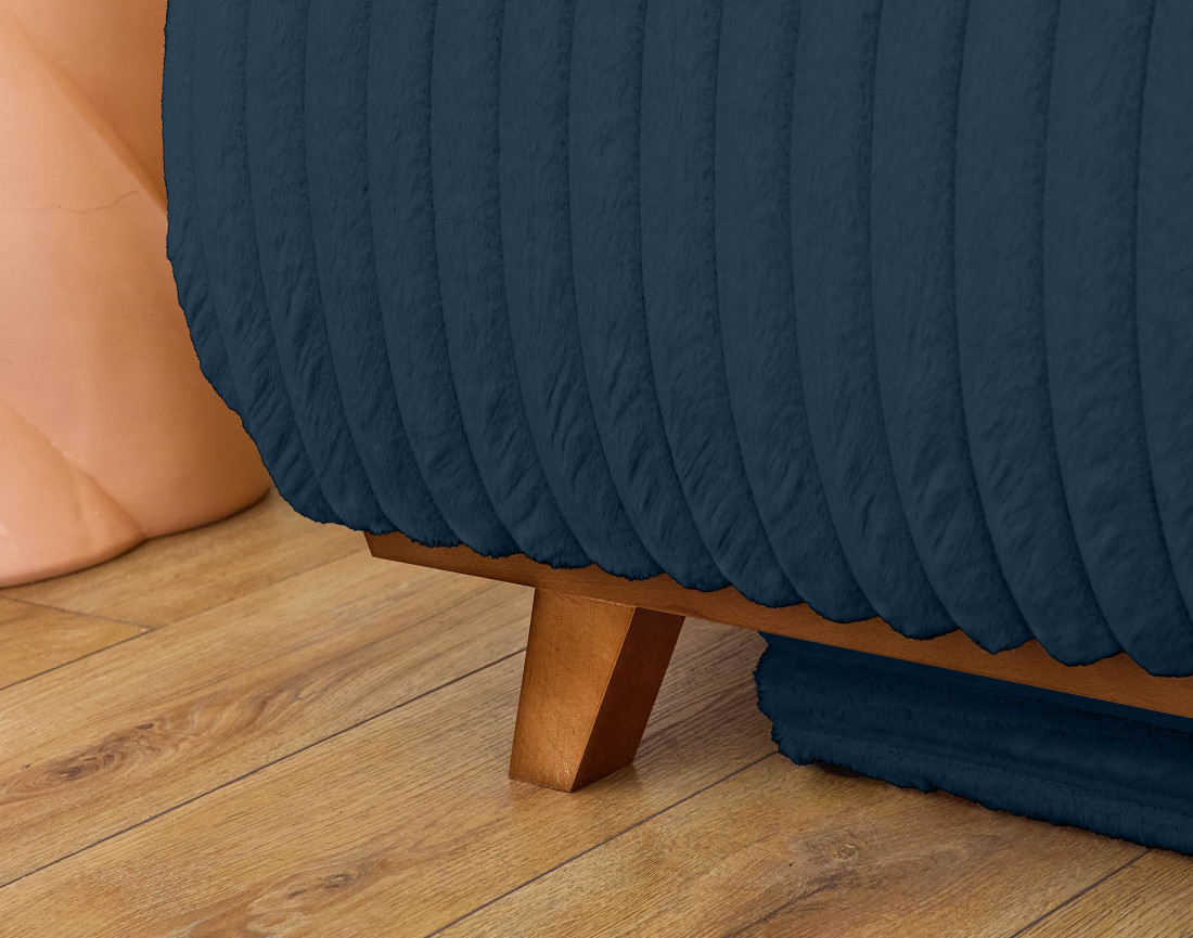 Canapé 3 places convertible avec coffre en fausse fourrure côtelée Cristal