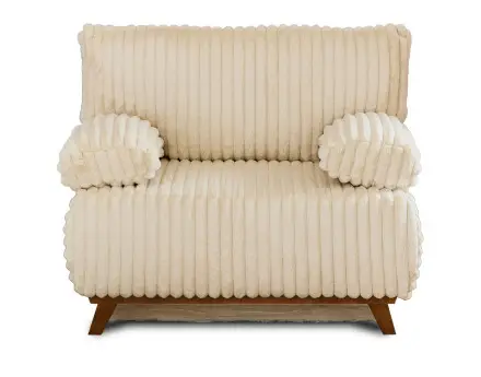 Fauteuil convertible avec coffre en fausse fourrure côtelée Cristal