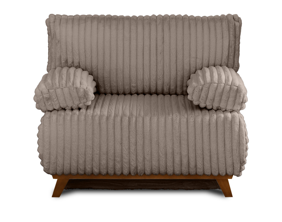 Fauteuil convertible avec coffre en fausse fourrure côtelée Cristal