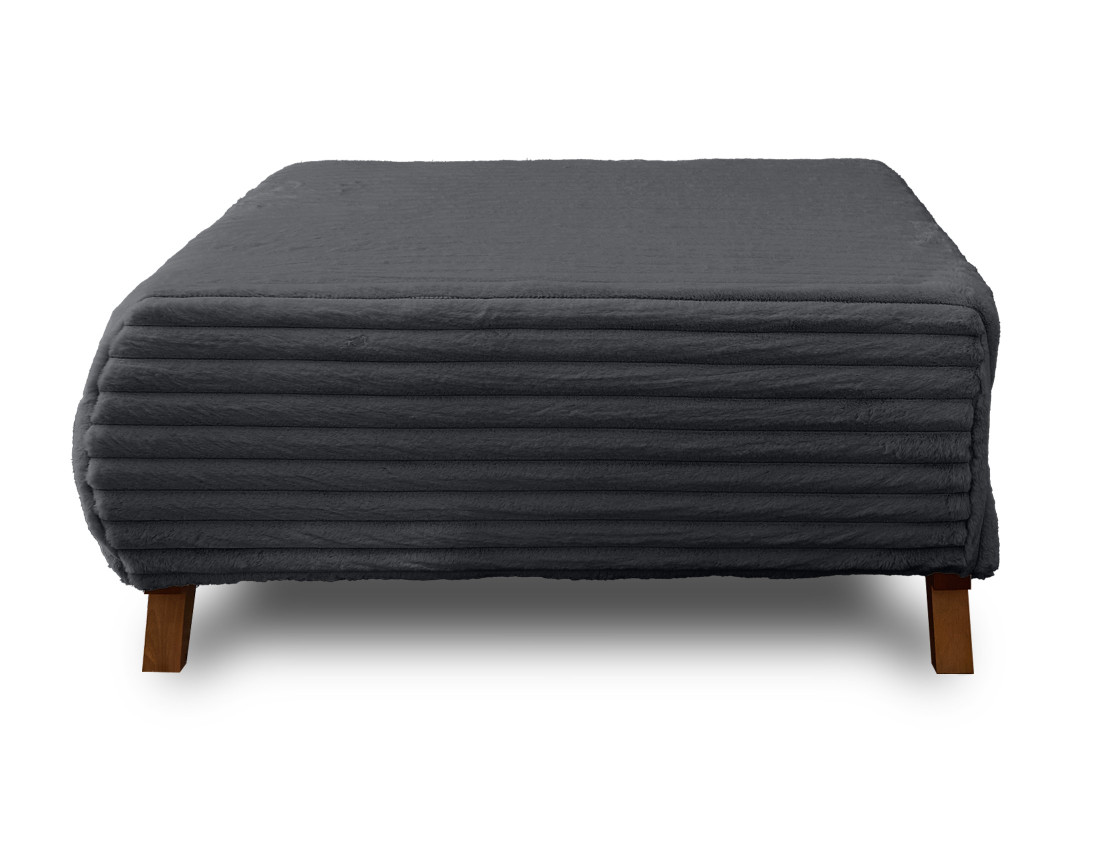 Pouf modulable 95 cm en fausse fourrure côtelée Cristal