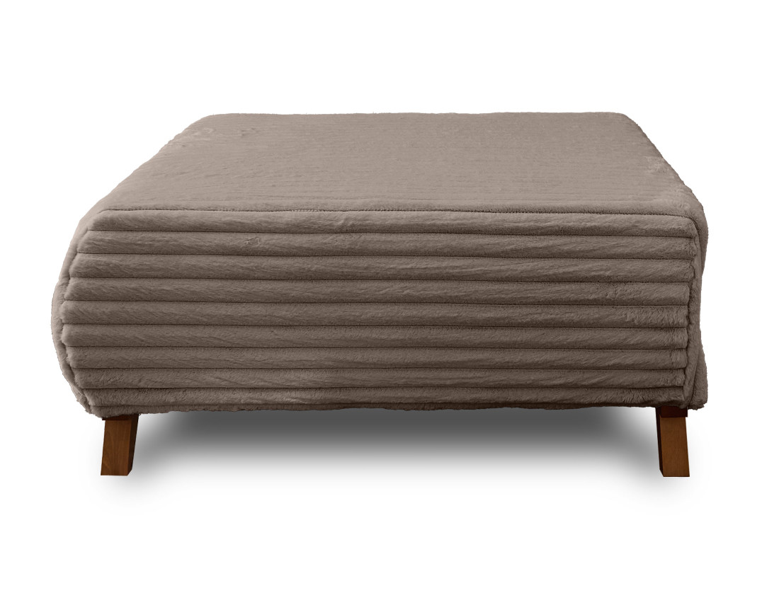 Pouf modulable 95 cm en fausse fourrure côtelée Cristal