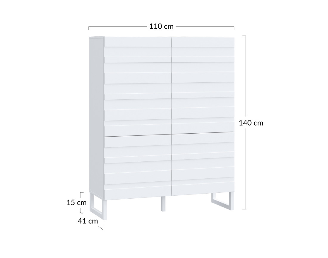 Buffet haut blanc 140x110 cm Sofia