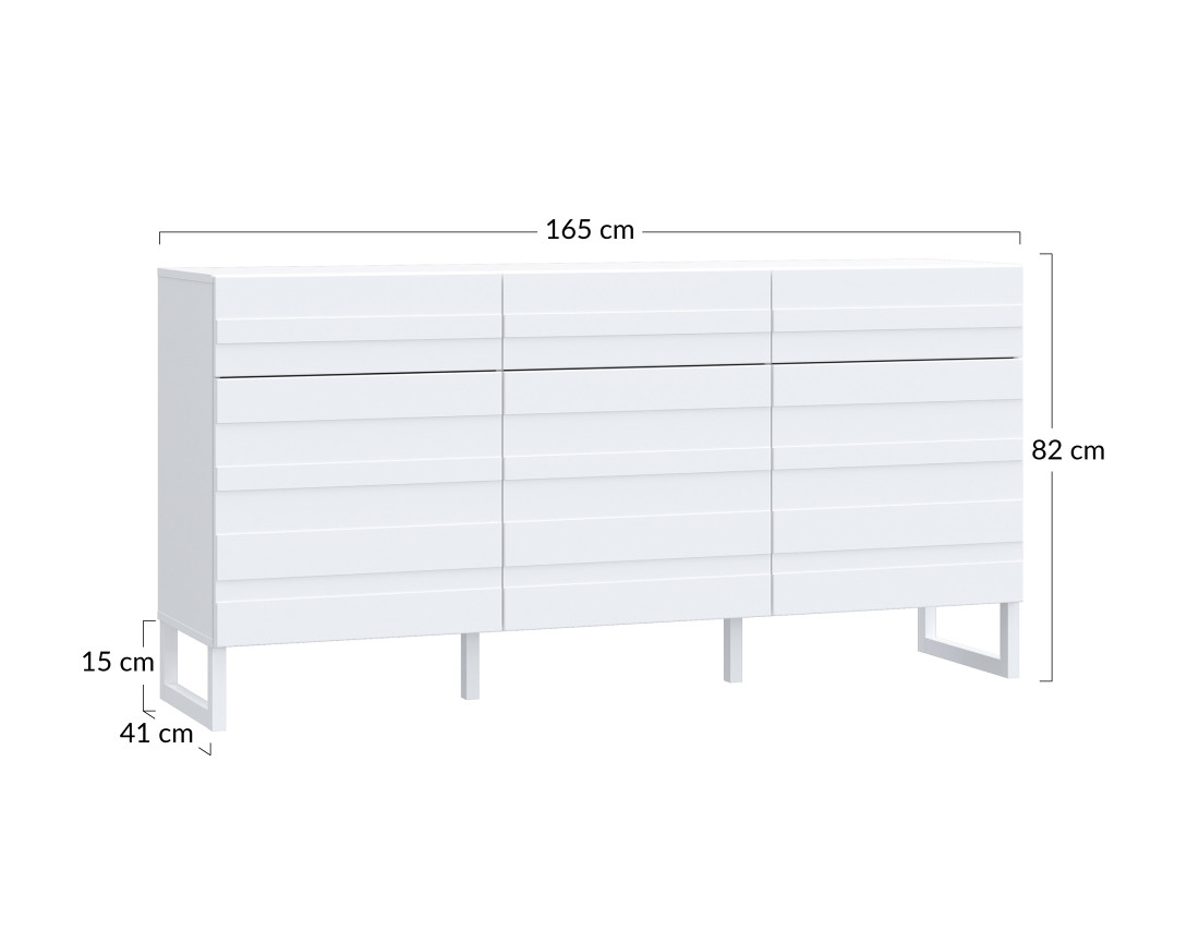 Buffet bas blanc 165 cm Sofia
