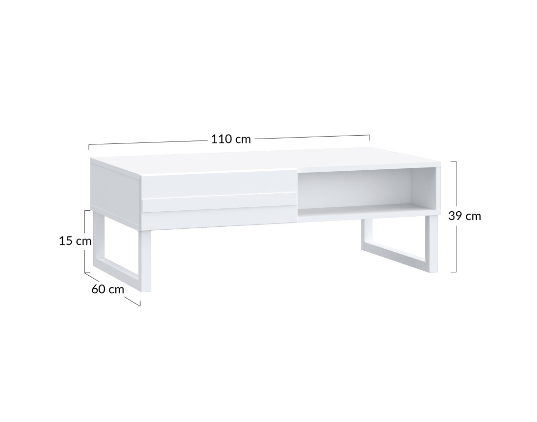 Table basse blanc 110 cm Sofia