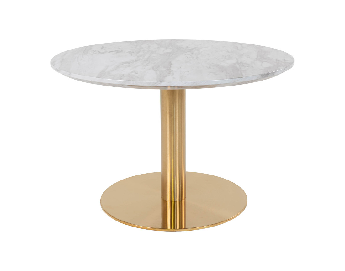 Table basse ronde effet marbre doré 70 cm Valverde