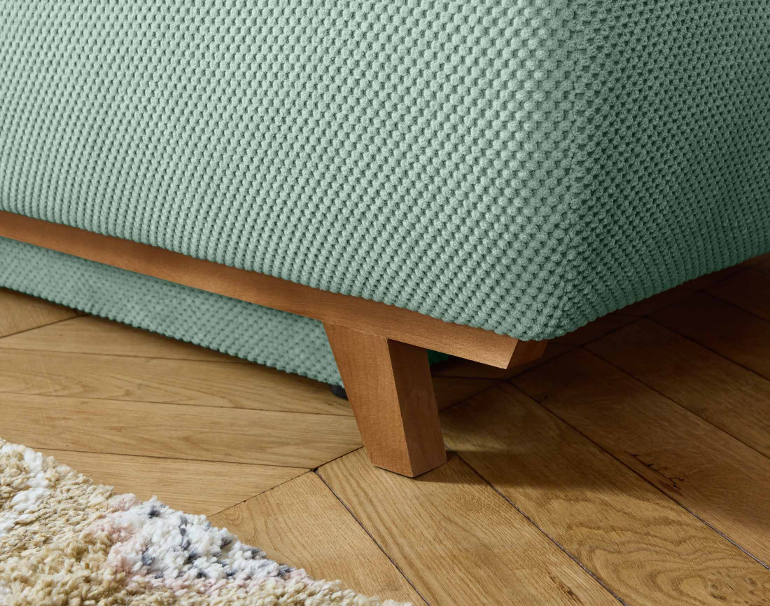 Fauteuil convertible avec coffre en velours texturé Cristal