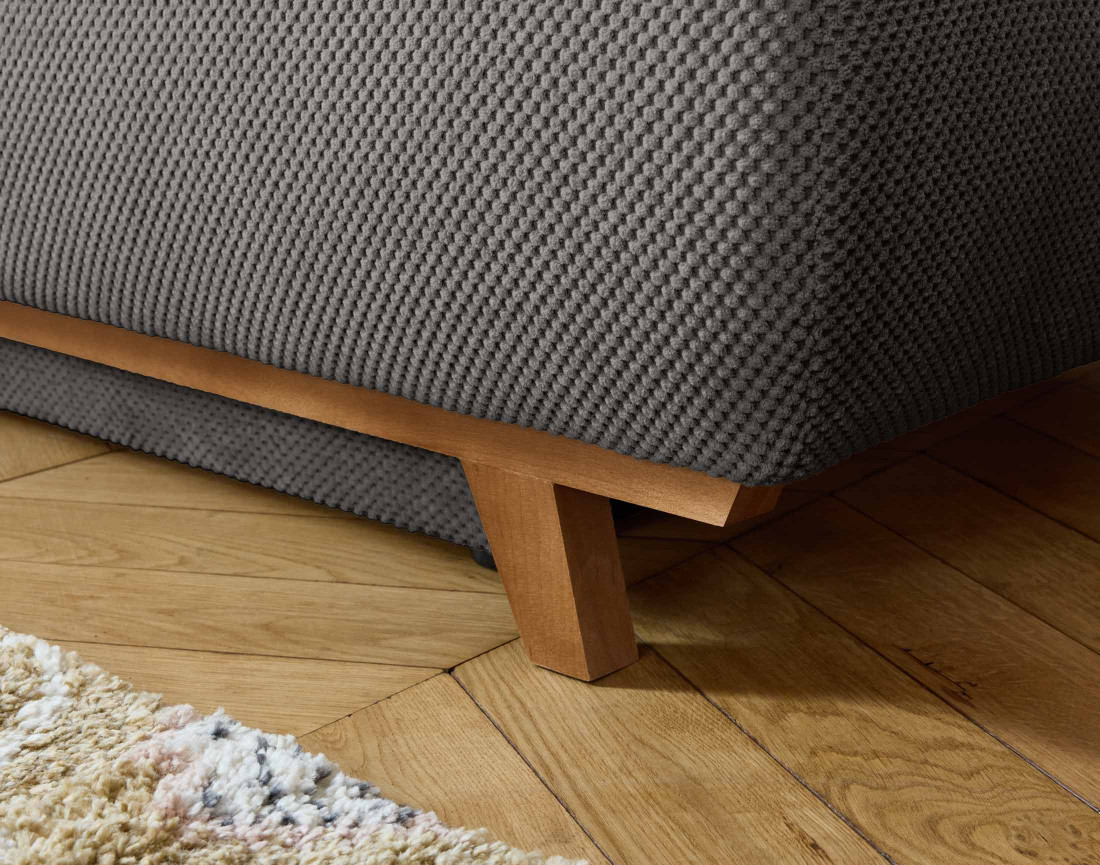 Fauteuil convertible avec coffre en velours texturé Cristal