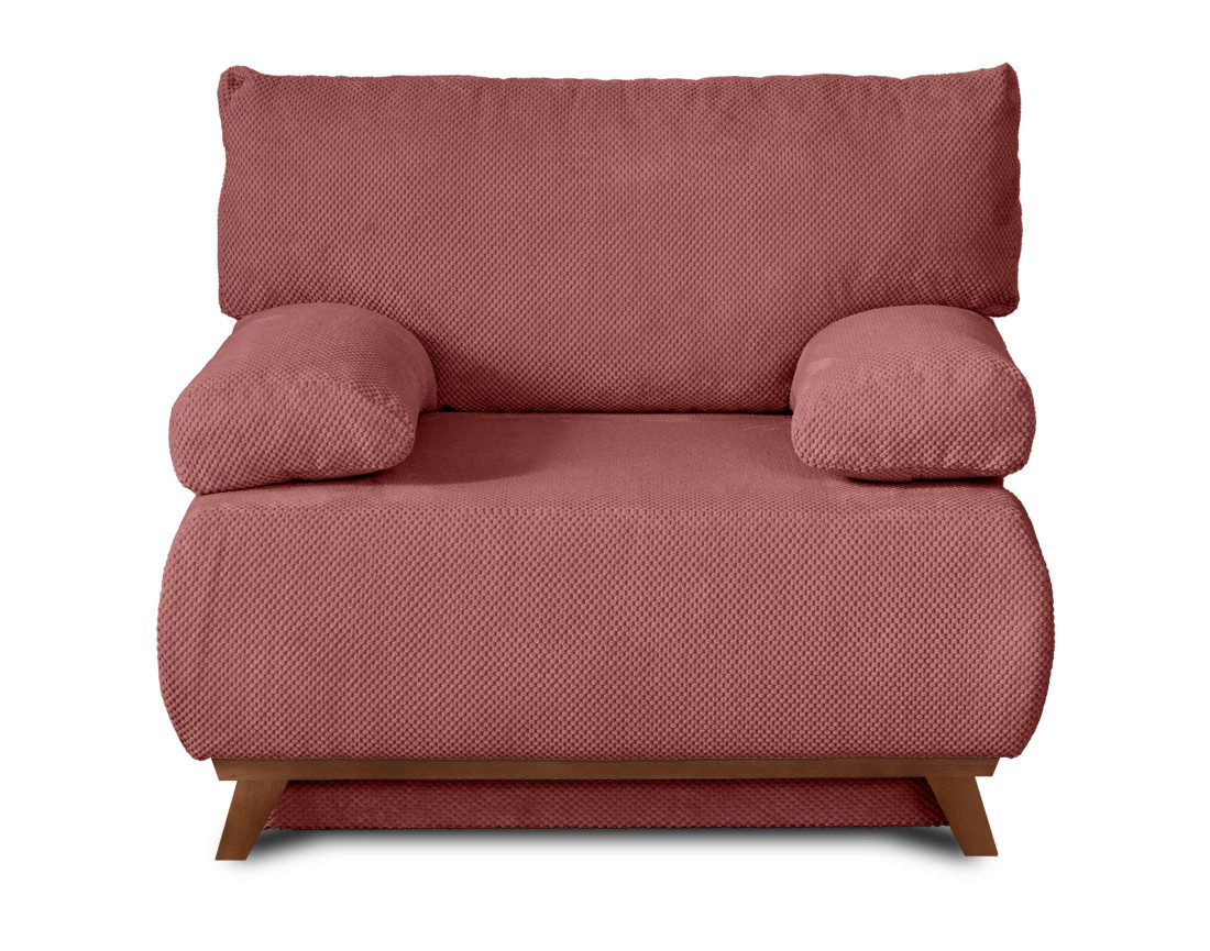 Fauteuil convertible avec coffre en velours texturé Cristal