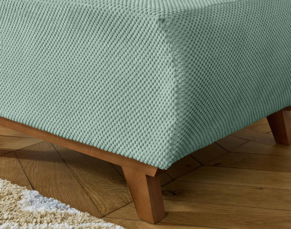 Pouf modulable 65 cm en velours texturé Cristal