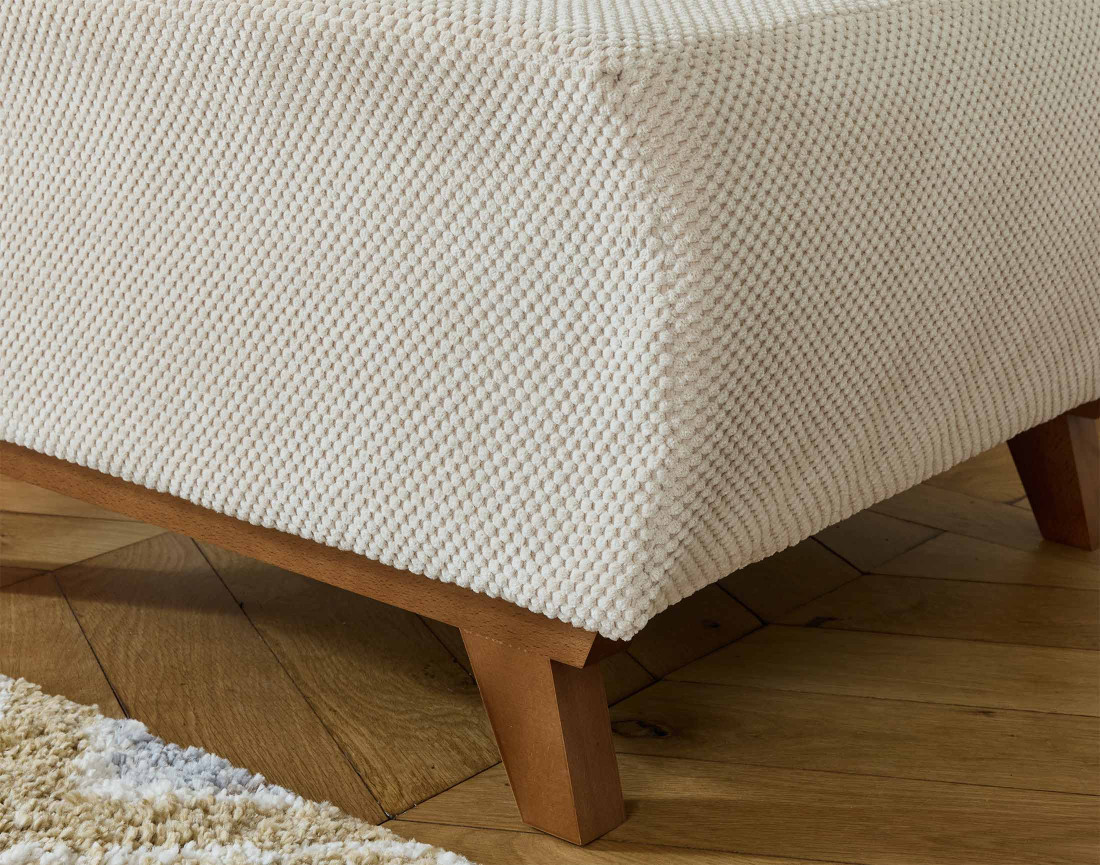 Pouf 95 cm en velours texturé Cristal