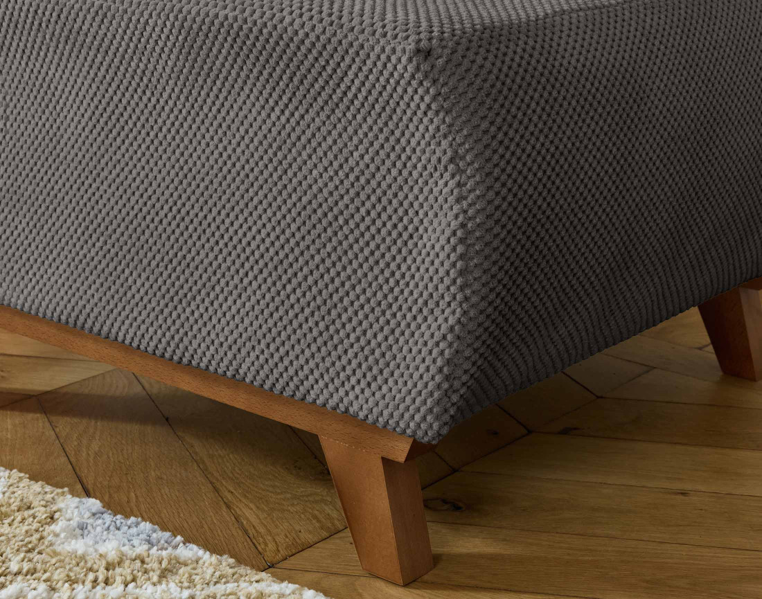 Pouf 95 cm en velours texturé Cristal