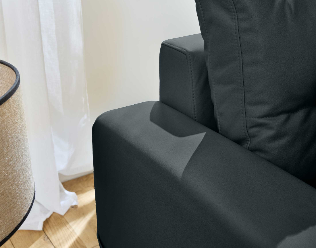 Canapé d'angle réversible 4 places convertible avec coffre en simili Astoria