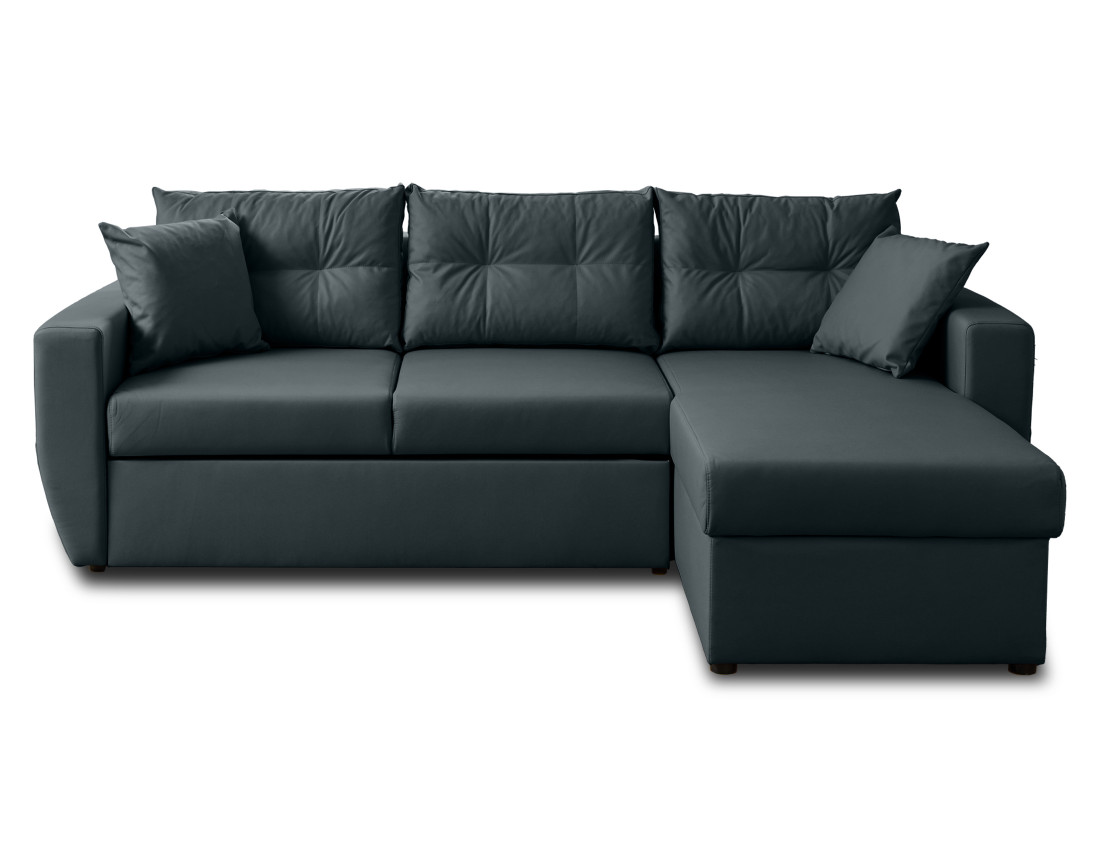 Canapé d'angle réversible 4 places convertible avec coffre en simili Astoria