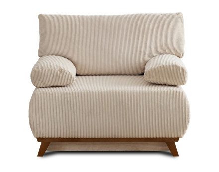 Fauteuil convertible avec coffre en velours côtelé Cristal