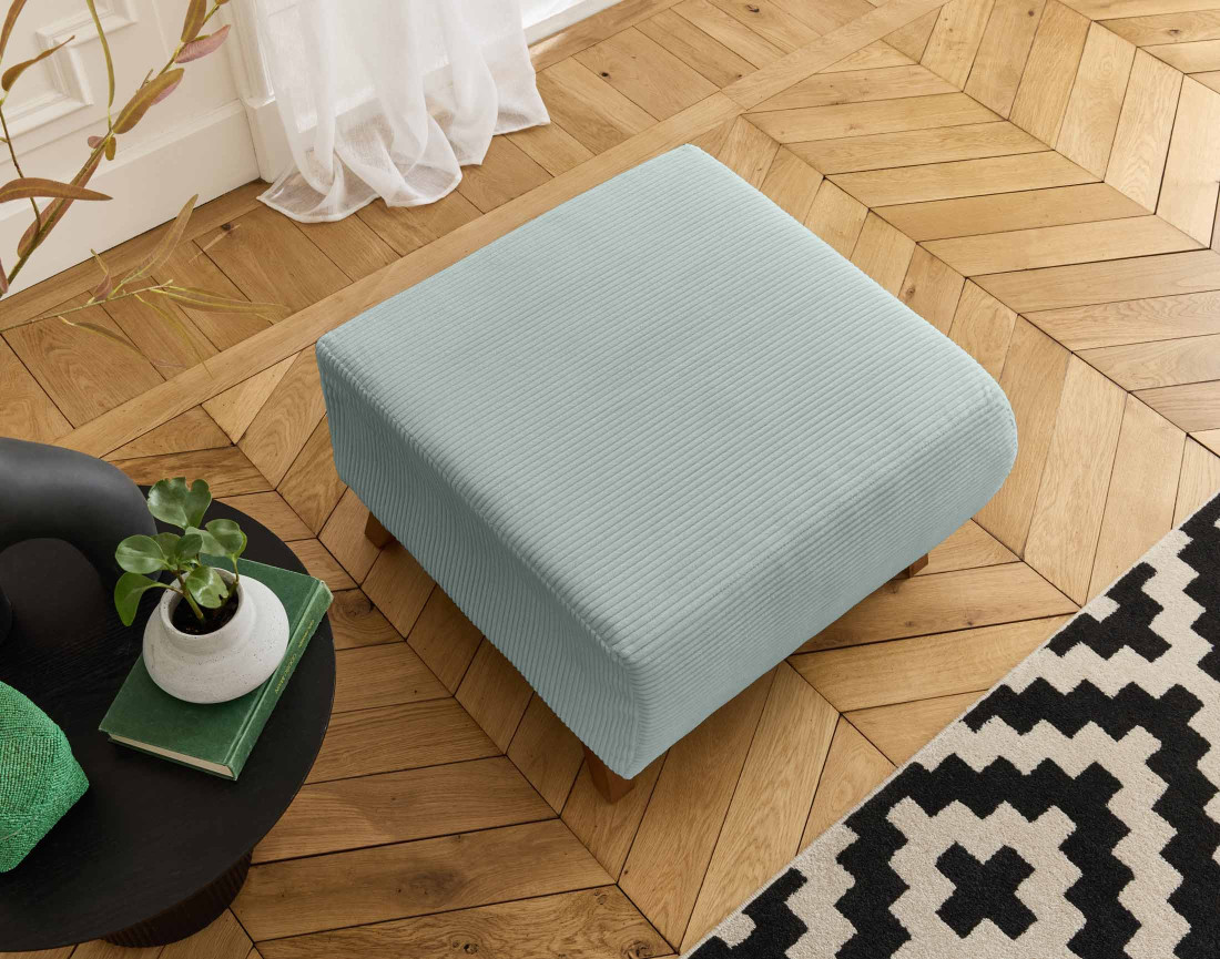 Pouf modulable 65 cm en velours côtelé Cristal