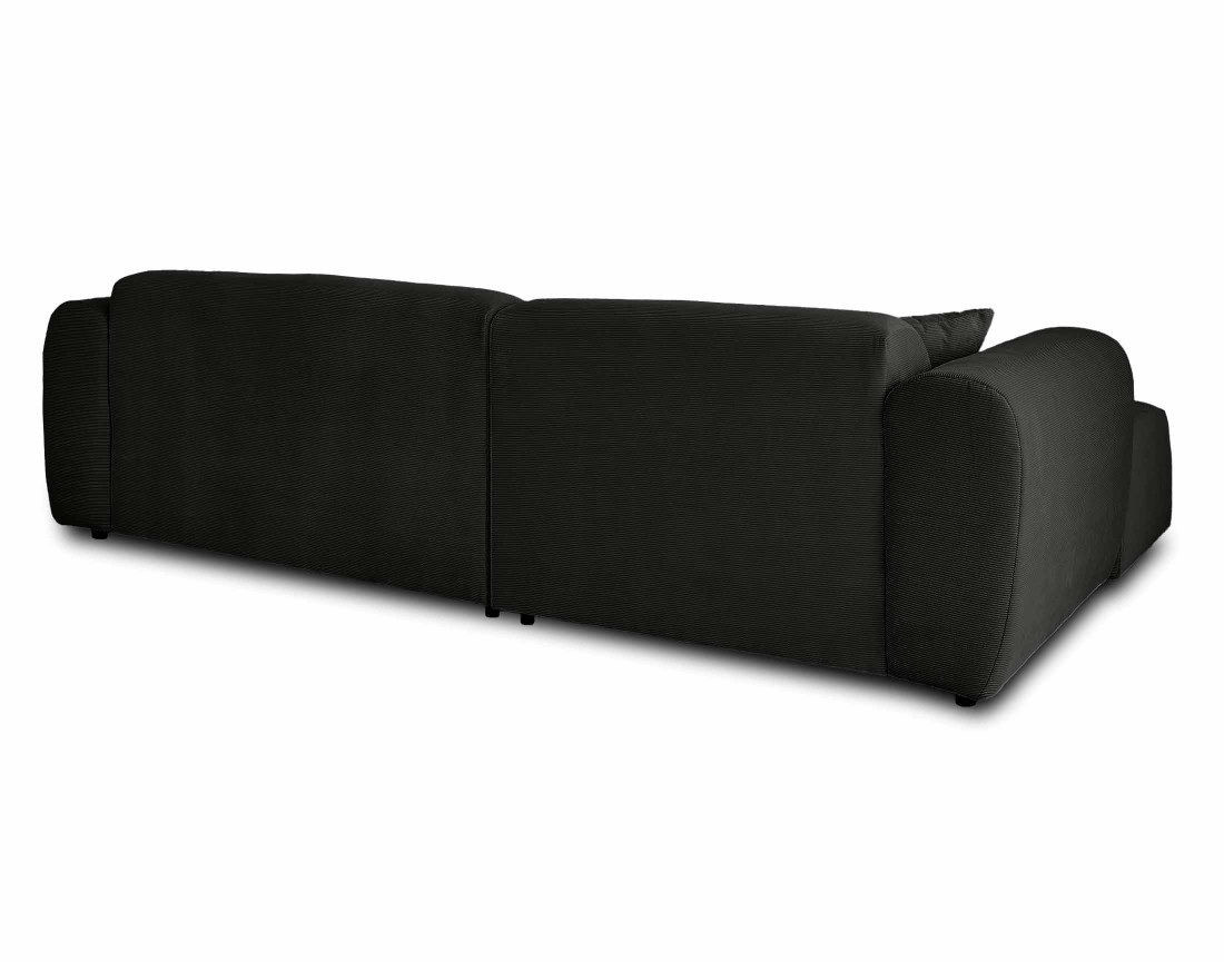 Canapé d'angle gauche 4 places en velours côtelé Aumance