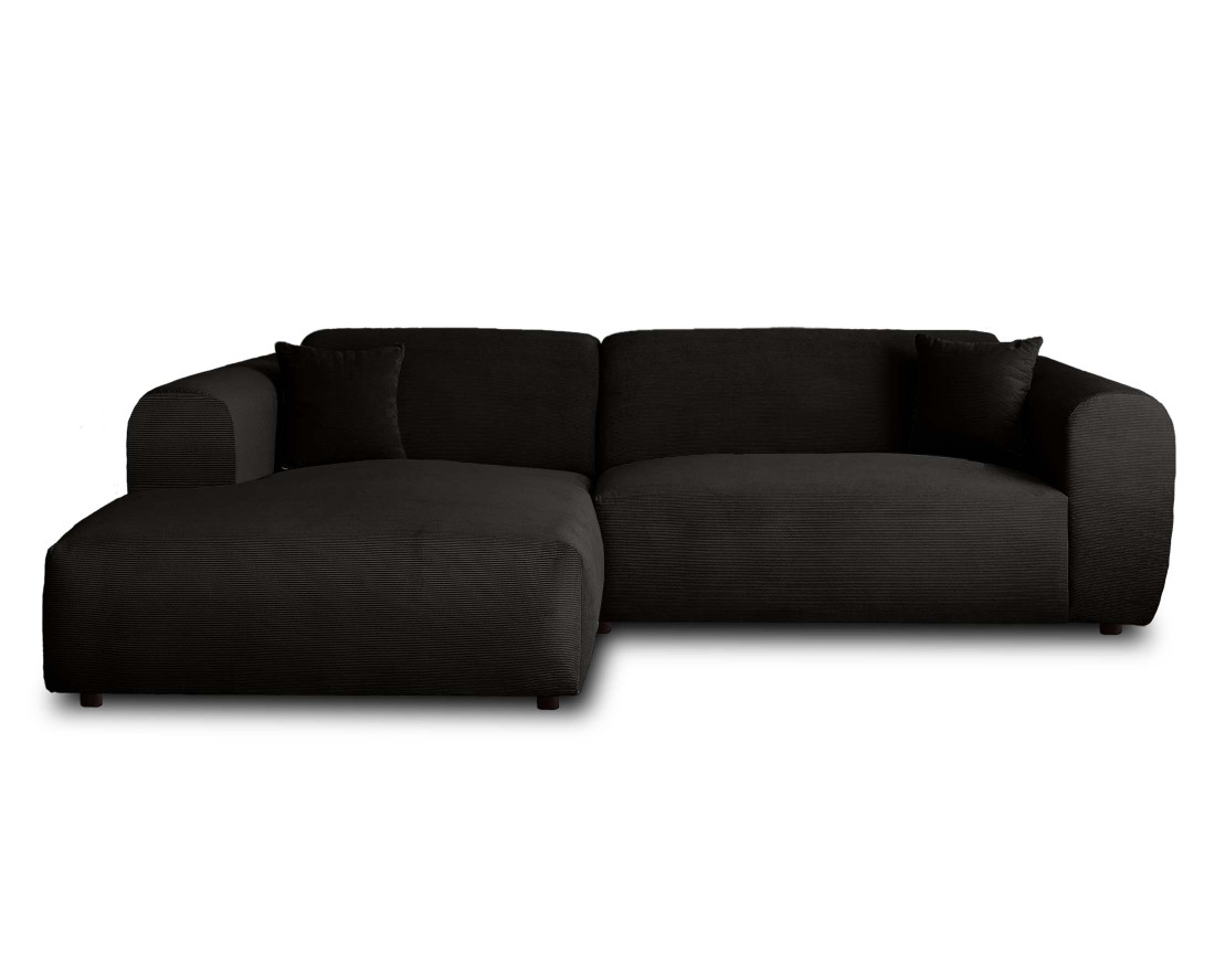 Canapé d'angle gauche 4 places en velours côtelé Aumance