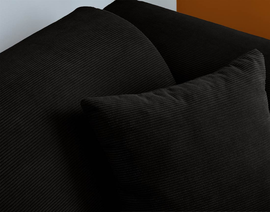 Canapé d'angle gauche 4 places en velours côtelé Aumance