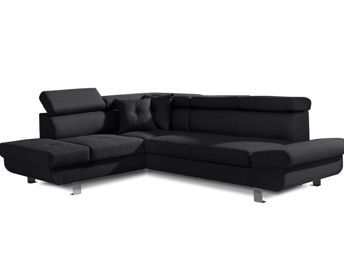 Lisbona – canapé d’angle gauche convertible avec têtières relevables