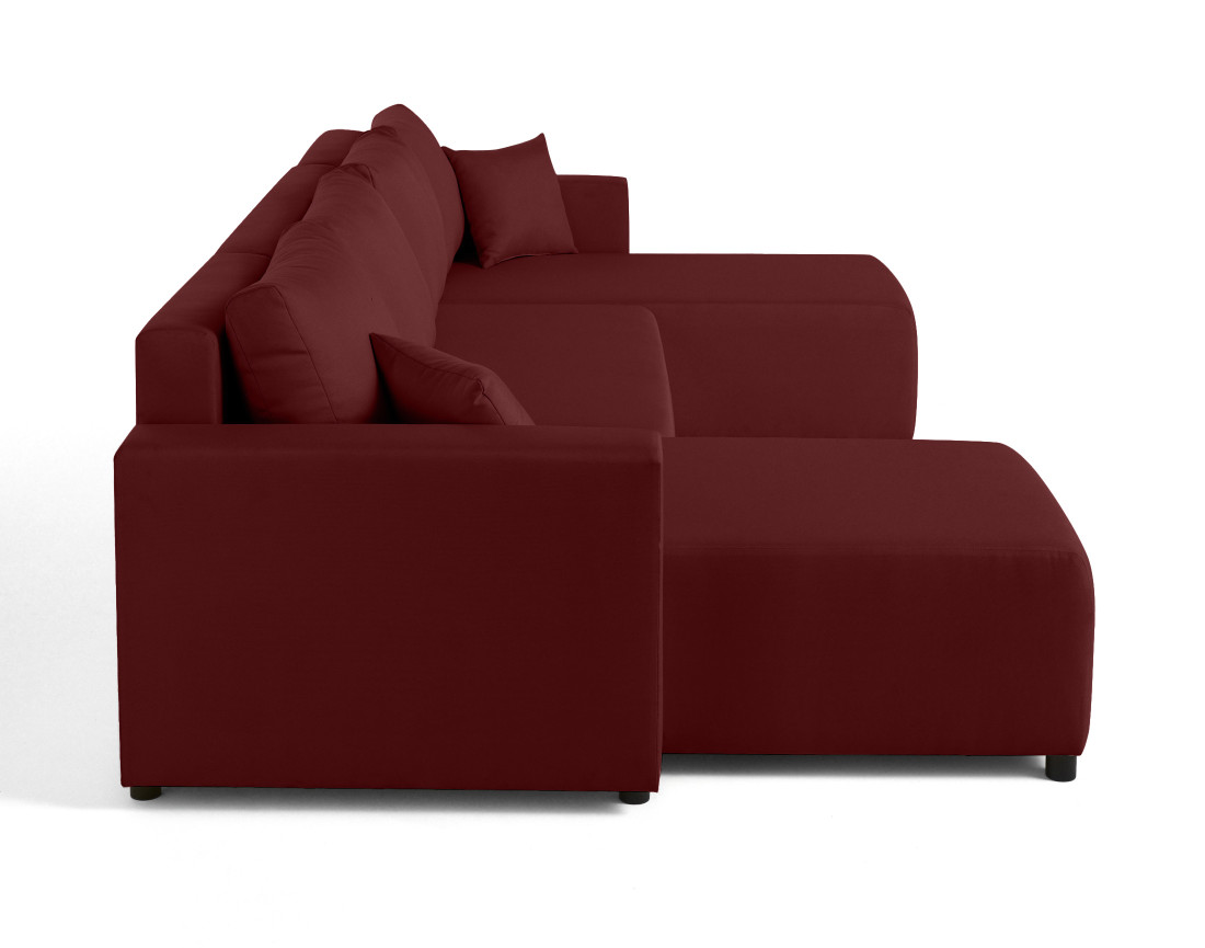 Canapé panoramique 7 places convertible avec coffre en tissu Regala