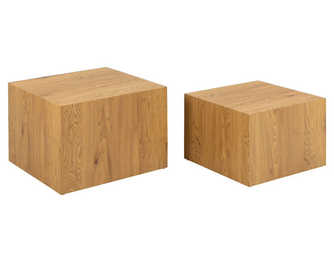 Lot de deux tables basses effet bois 58 et 50 cm Pueblo