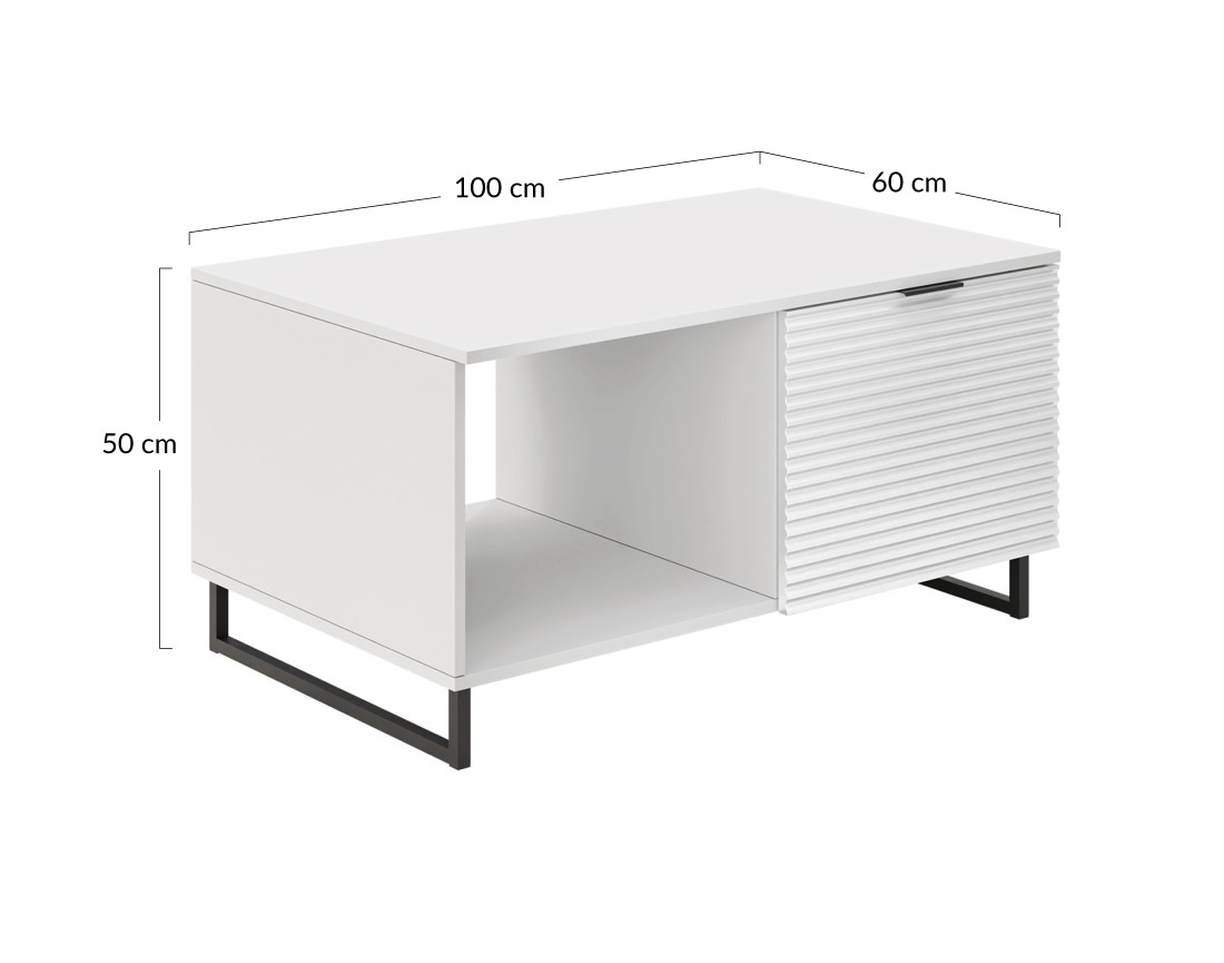 Table basse blanc 100cm Barbara