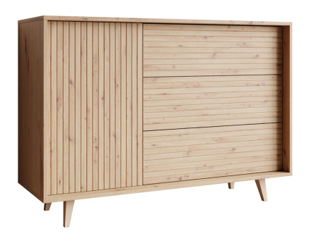Buffet bois 3 tiroirs et 1 porte 120cm Diego