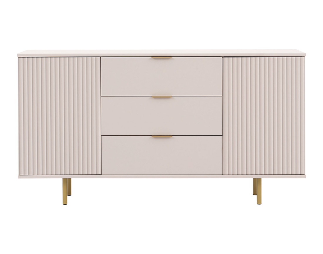 Buffet beige 3 tiroirs et 2 portes 150cm Monica