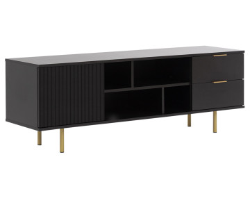 Meuble TV noir 4 niches et...