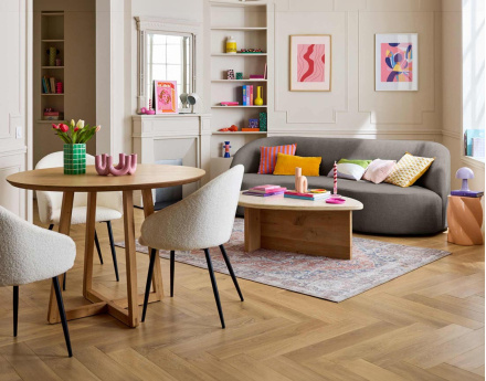 Canapé 3 places en velours texturé Polaris