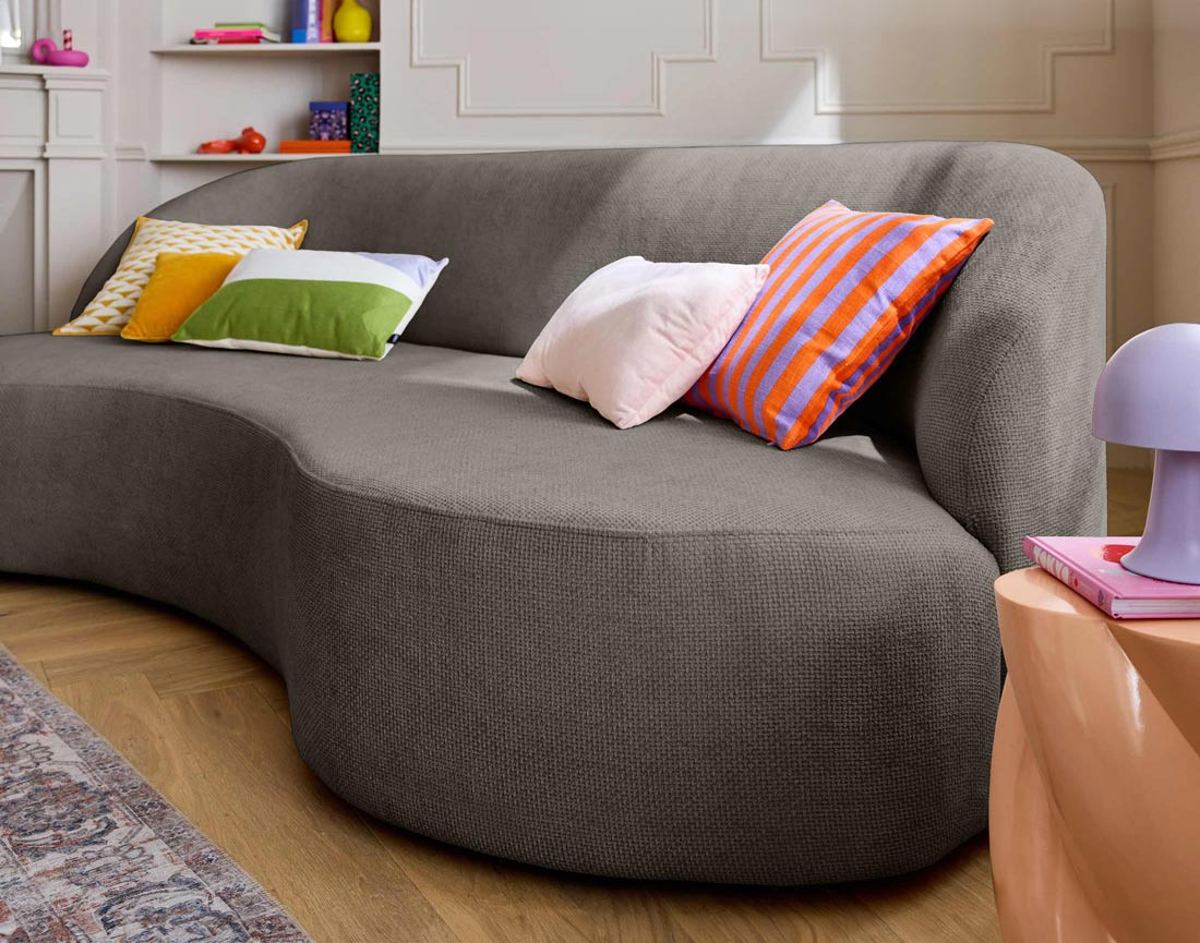 Canapé 3 places en velours texturé Polaris