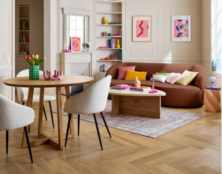 Canapé 3 places en velours texturé Polaris