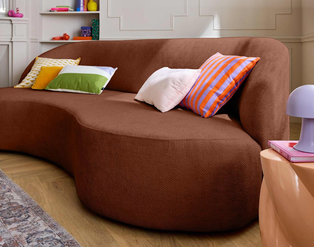 Canapé 3 places en velours texturé Polaris