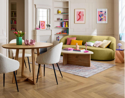 Canapé 3 places en velours texturé Polaris