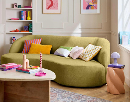 Canapé 3 places en velours texturé Polaris