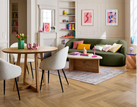 Canapé 3 places en velours texturé Polaris