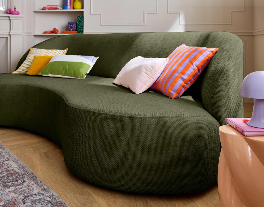 Canapé 3 places en velours texturé Polaris