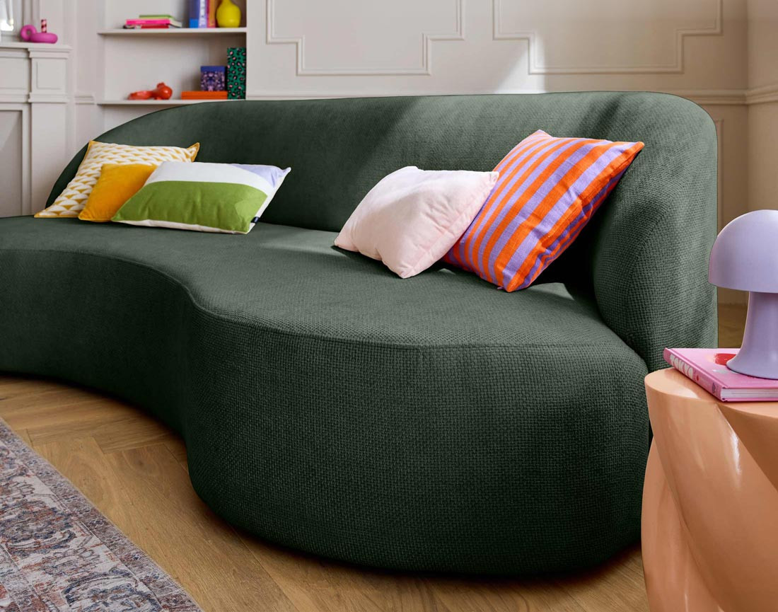 Canapé 3 places en velours texturé Polaris