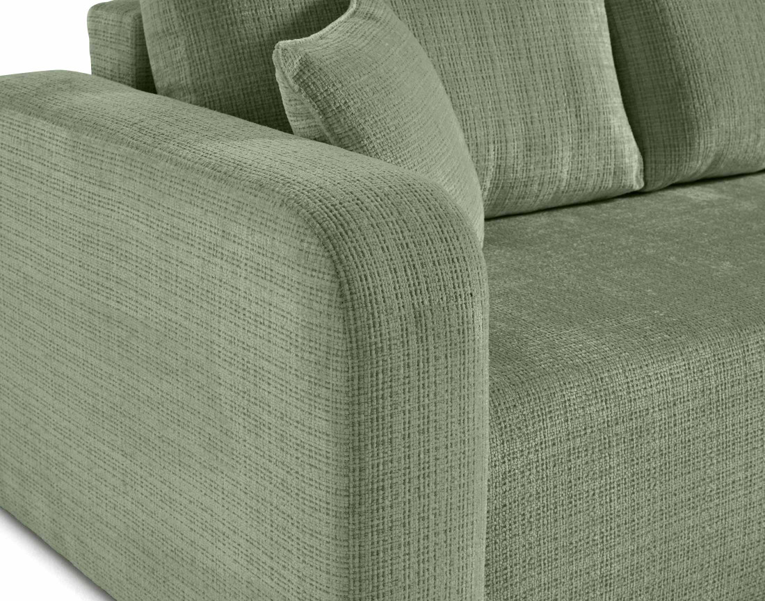 Canapé d'angle réversible 4 places convertible avec coffre en velours texturé Miro