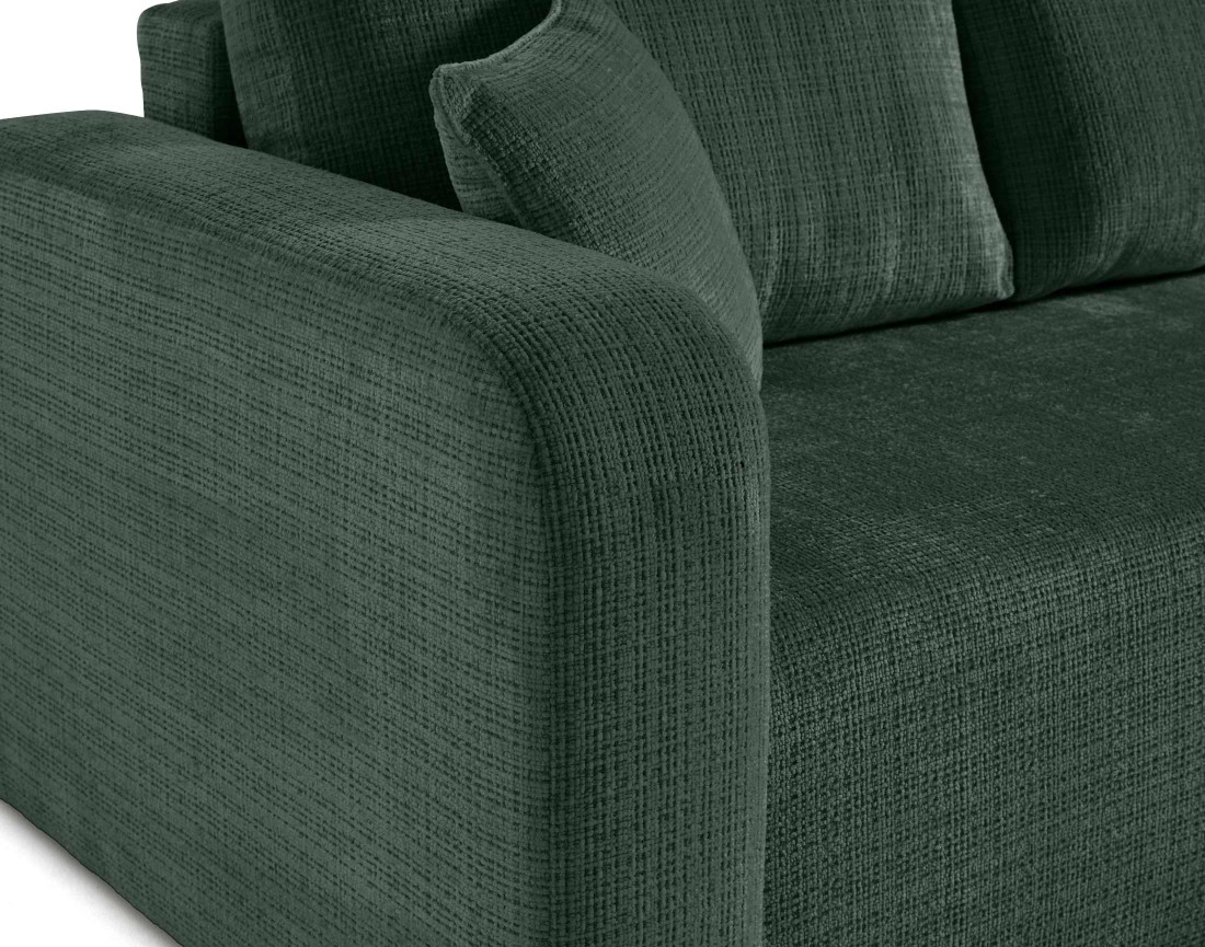 Canapé d'angle réversible 4 places convertible avec coffre en velours texturé Miro