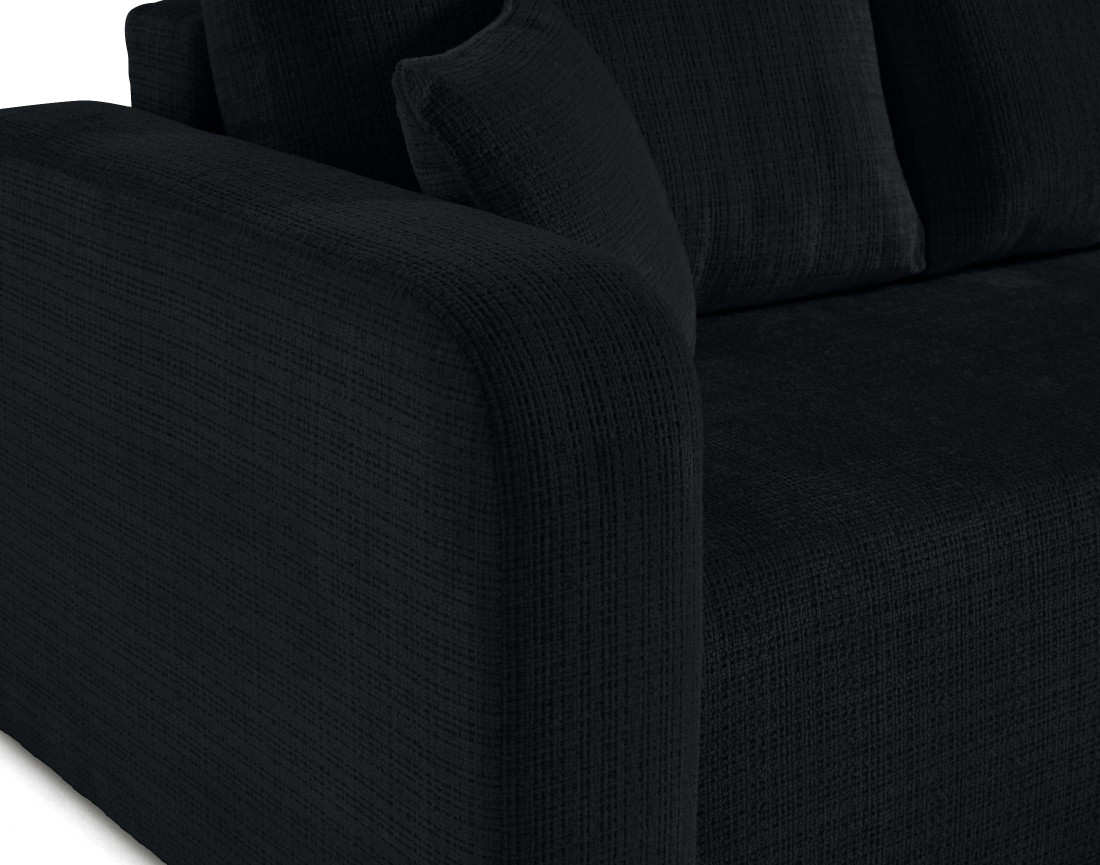 Canapé d'angle réversible 4 places convertible avec coffre en velours texturé Miro