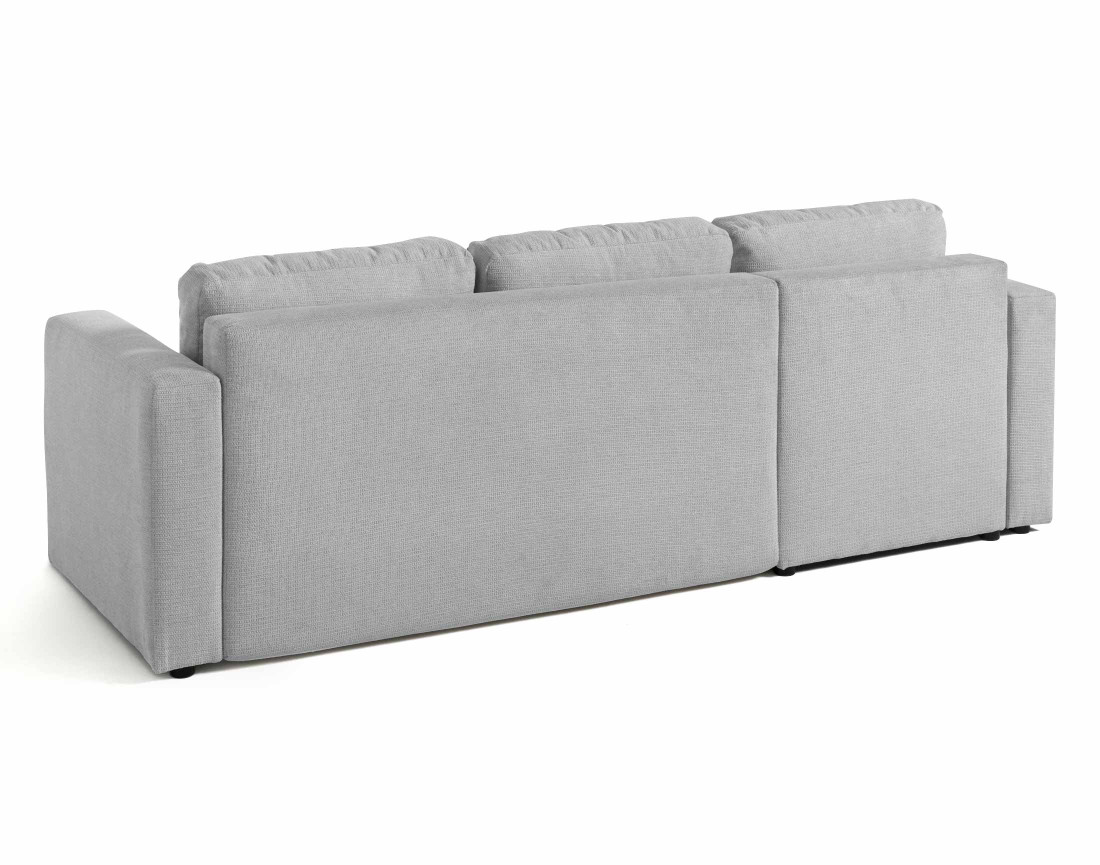 Canapé d'angle réversible 4 places convertible avec coffre en tissu texturé Canopy
