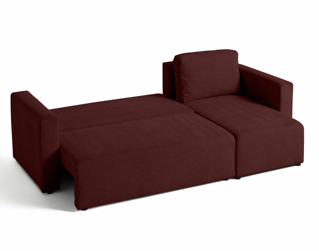 Canapé d'angle réversible 4 places convertible avec coffre en tissu texturé Canopy