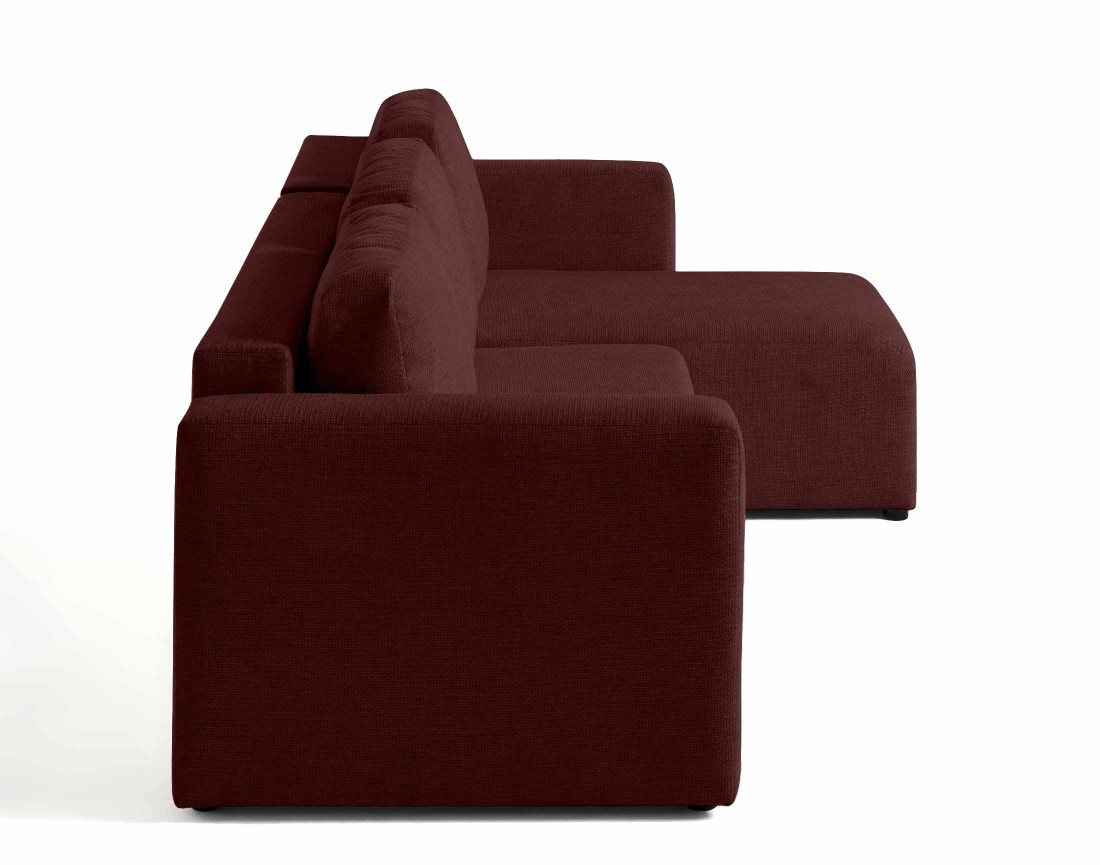 Canapé d'angle réversible 4 places convertible avec coffre en tissu texturé Canopy