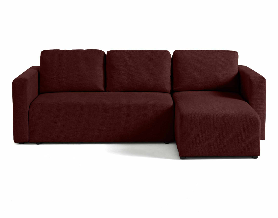 Canapé d'angle réversible 4 places convertible avec coffre en tissu texturé Canopy