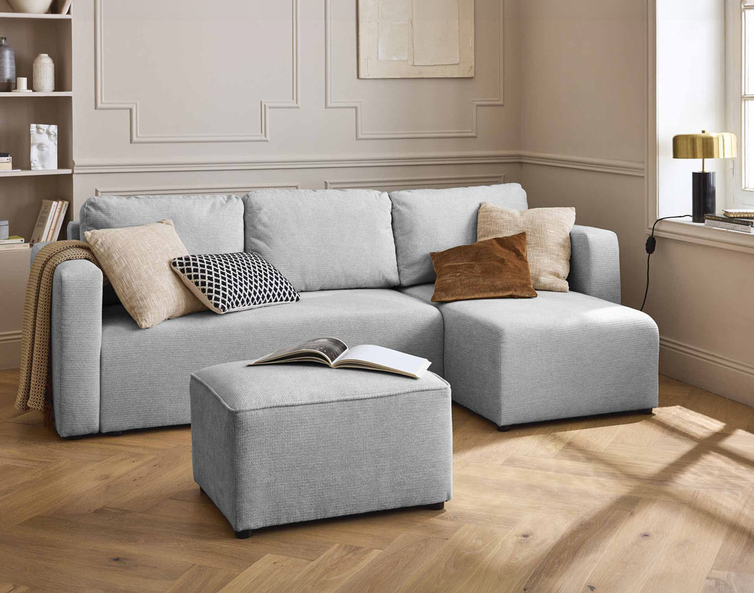 Pouf en tissu texturé Canopy