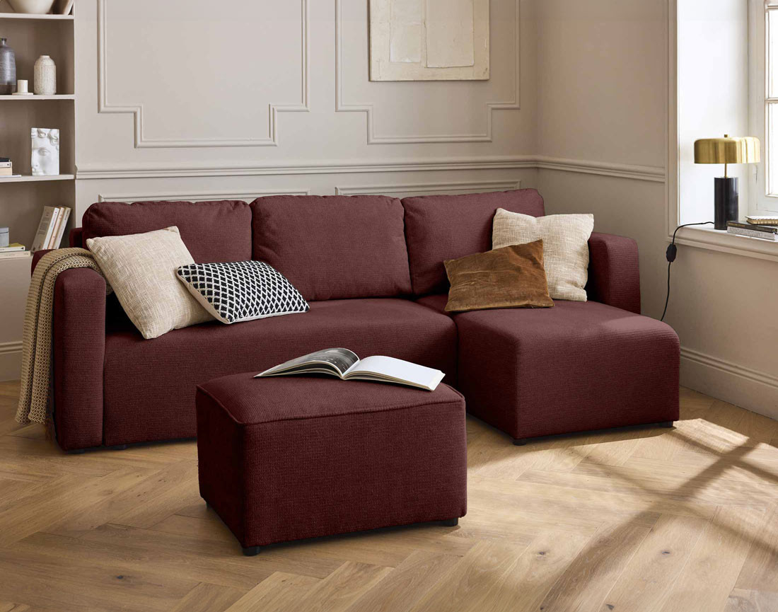 Pouf en tissu texturé Canopy