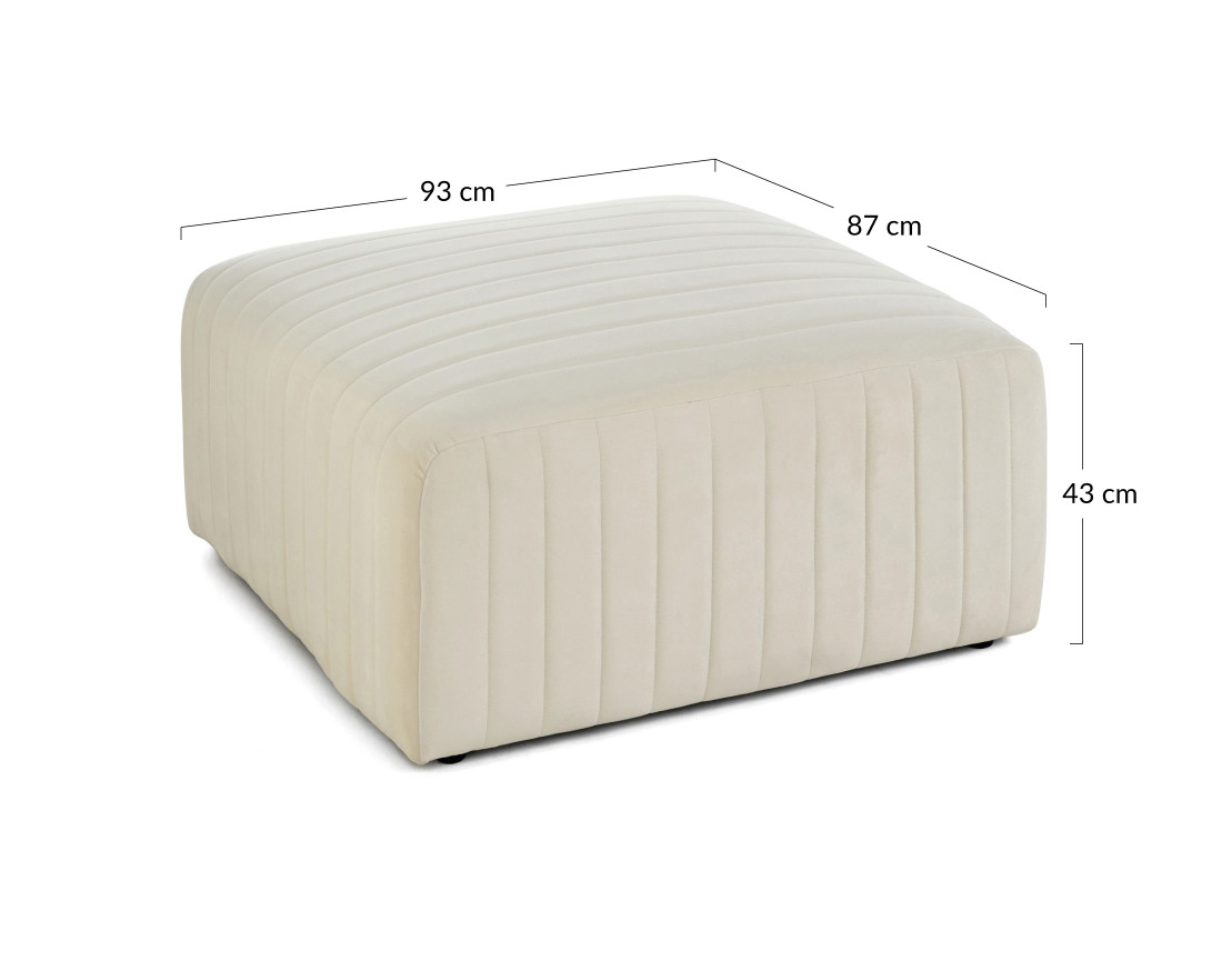 Pouf modulable en velours Nova