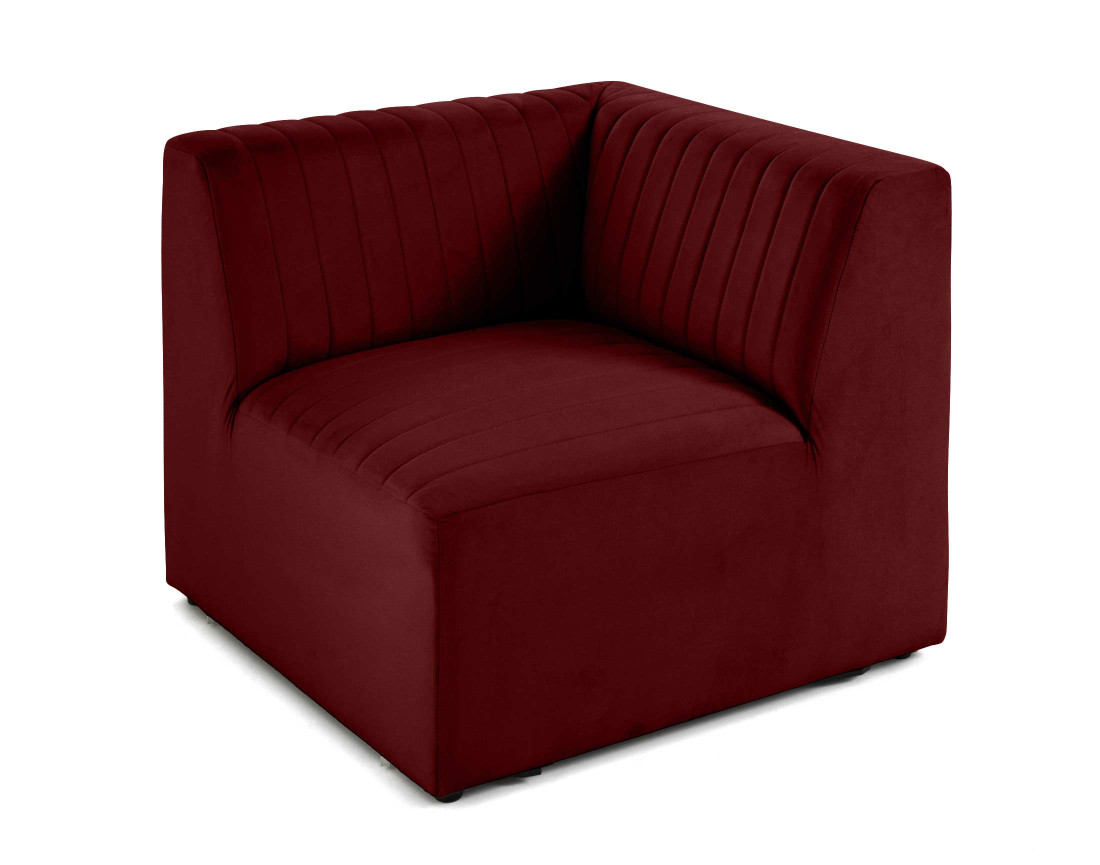 Module d'assise d'angle réversible en velours Nova