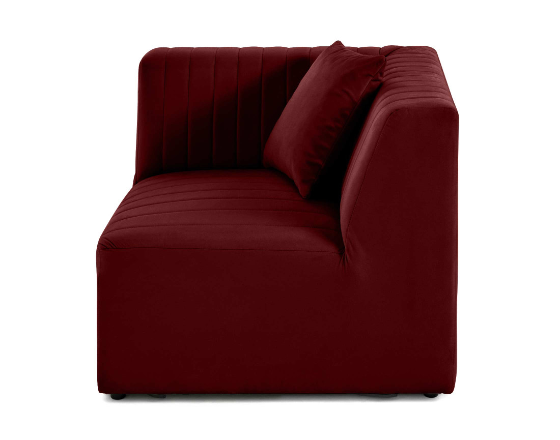 Module d'assise d'angle réversible en velours Nova